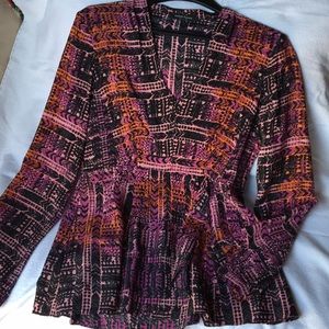 Nanette Lepore size 4 silk long sleeve blouse